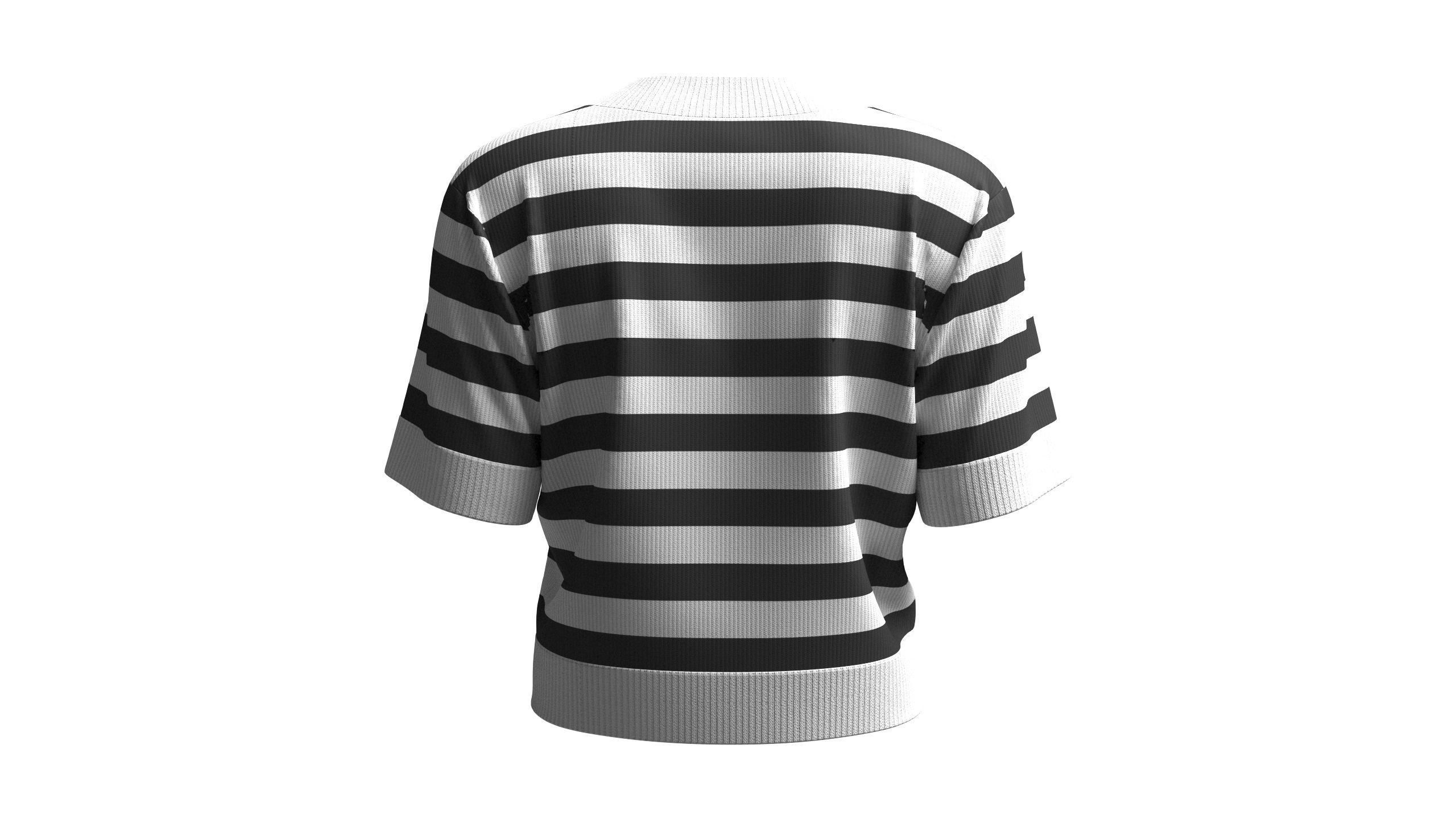 Cropped Striped Sweater 3D model_3