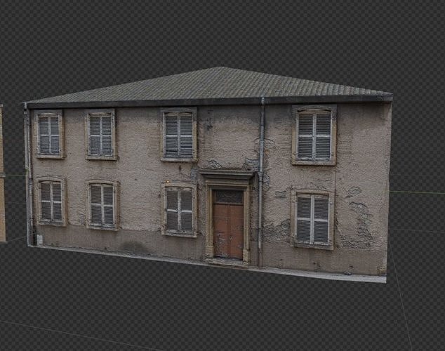 Ultra realistic old building Low-poly 3D model 2