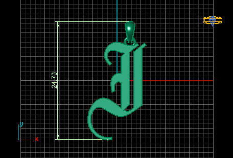 Olde English Pendant Letter i 3D print model_4