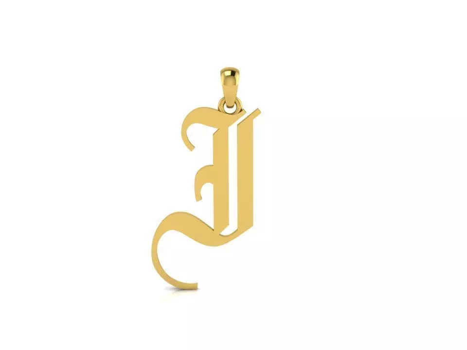 Olde English Pendant Letter i 3D print model_0