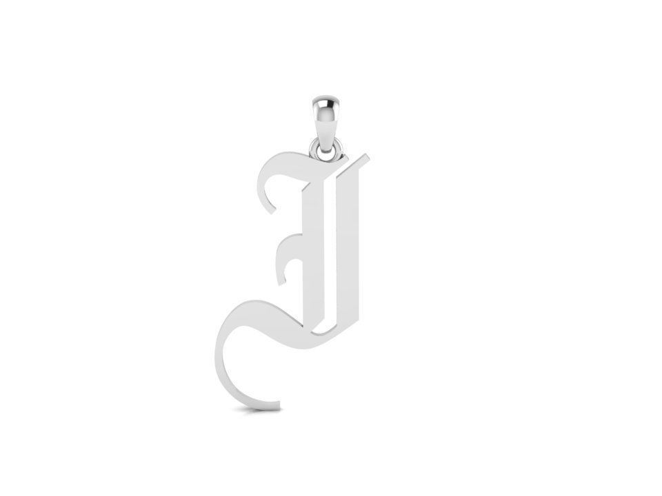 Olde English Pendant Letter i 3D print model_1