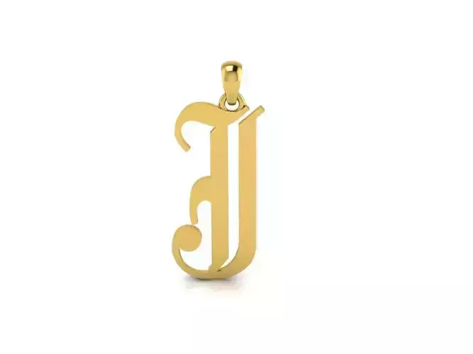 Olde English Pendant Letter J