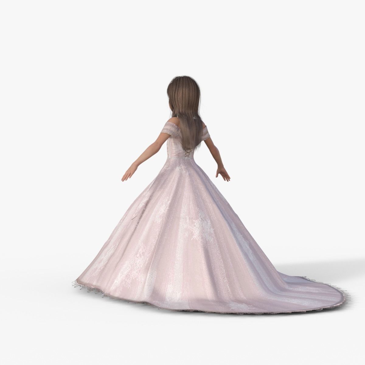 3D Princess Girl Rigged 3D model_3