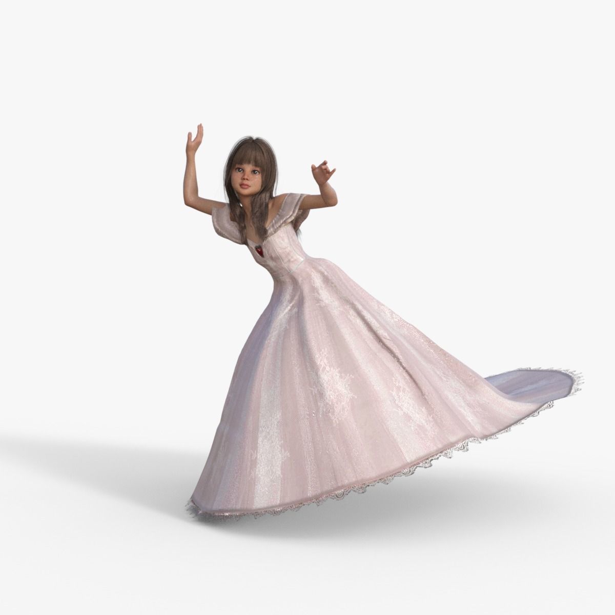 3D Princess Girl Rigged 3D model_14