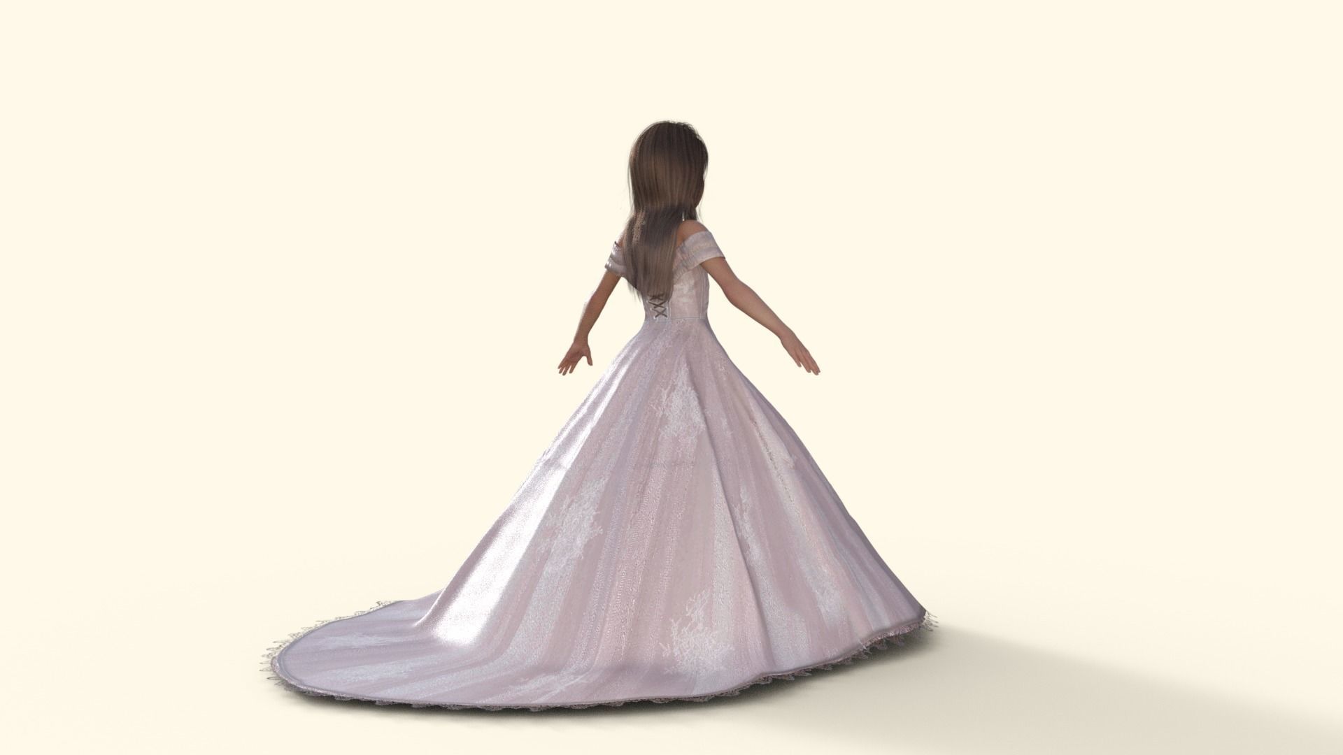 3D Princess Girl Rigged 3D model_29