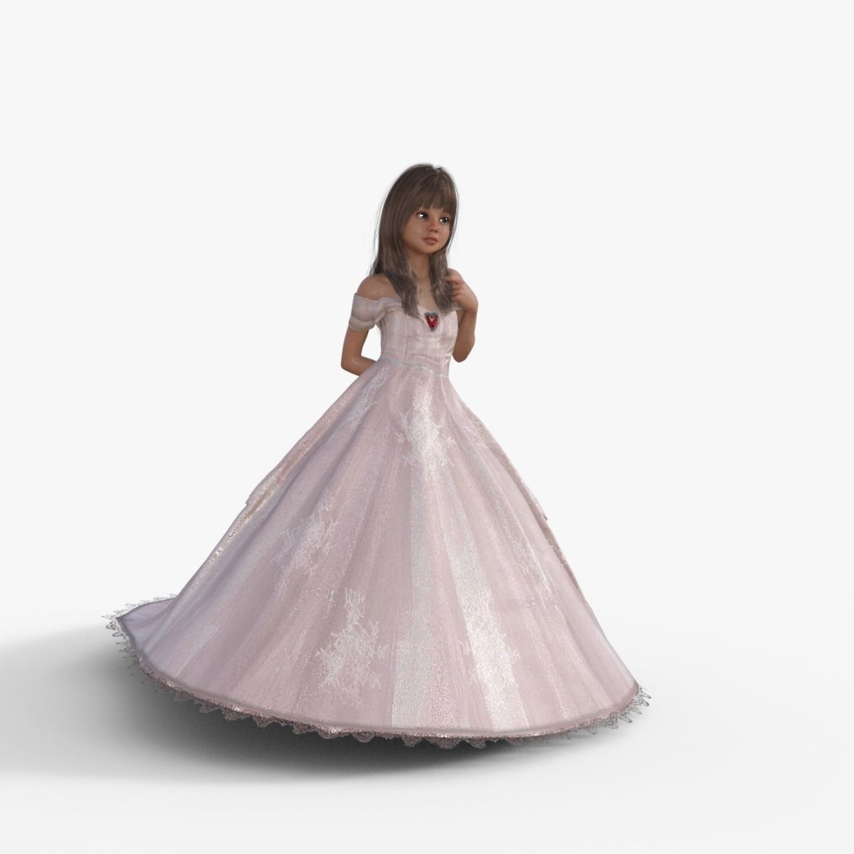 3D Princess Girl Rigged 3D model_23