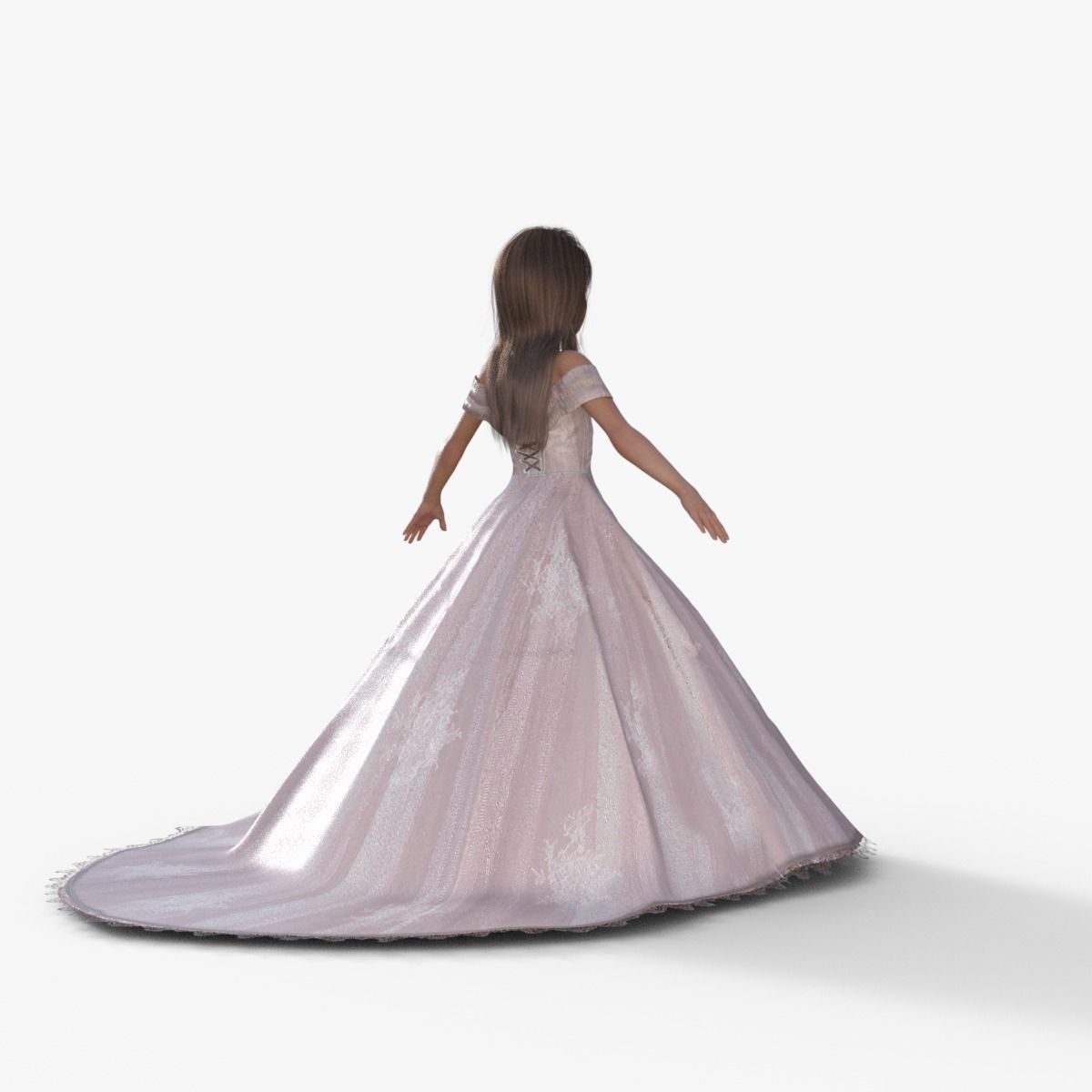 3D Princess Girl Rigged 3D model_5