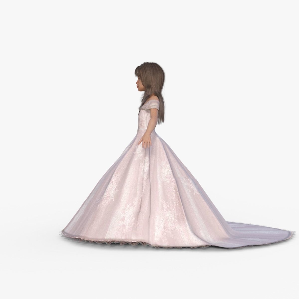 3D Princess Girl Rigged 3D model_2