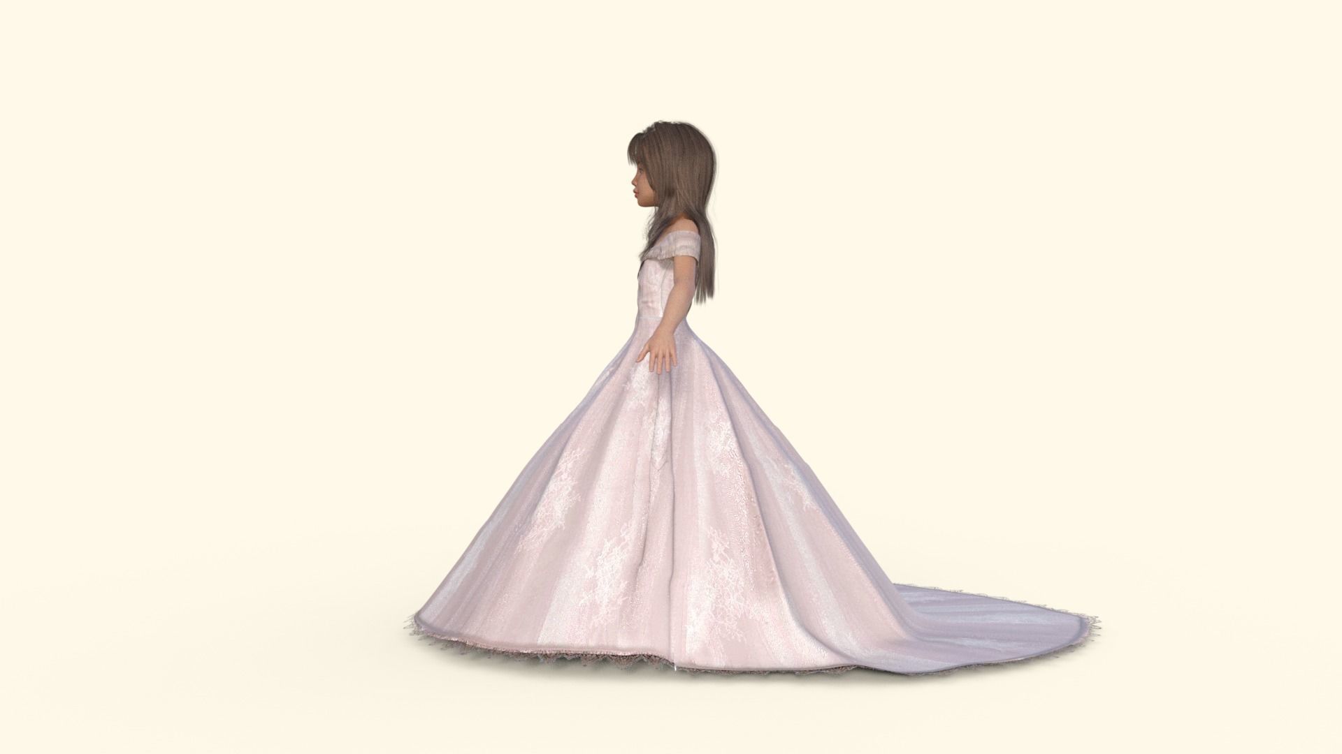 3D Princess Girl Rigged 3D model_31