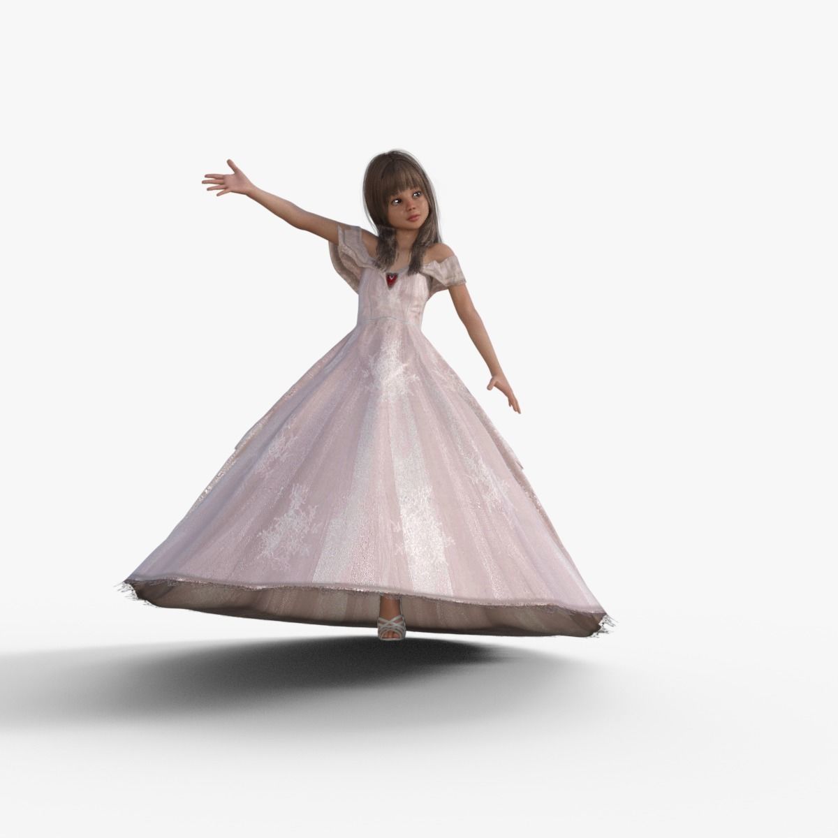 3D Princess Girl Rigged 3D model_15