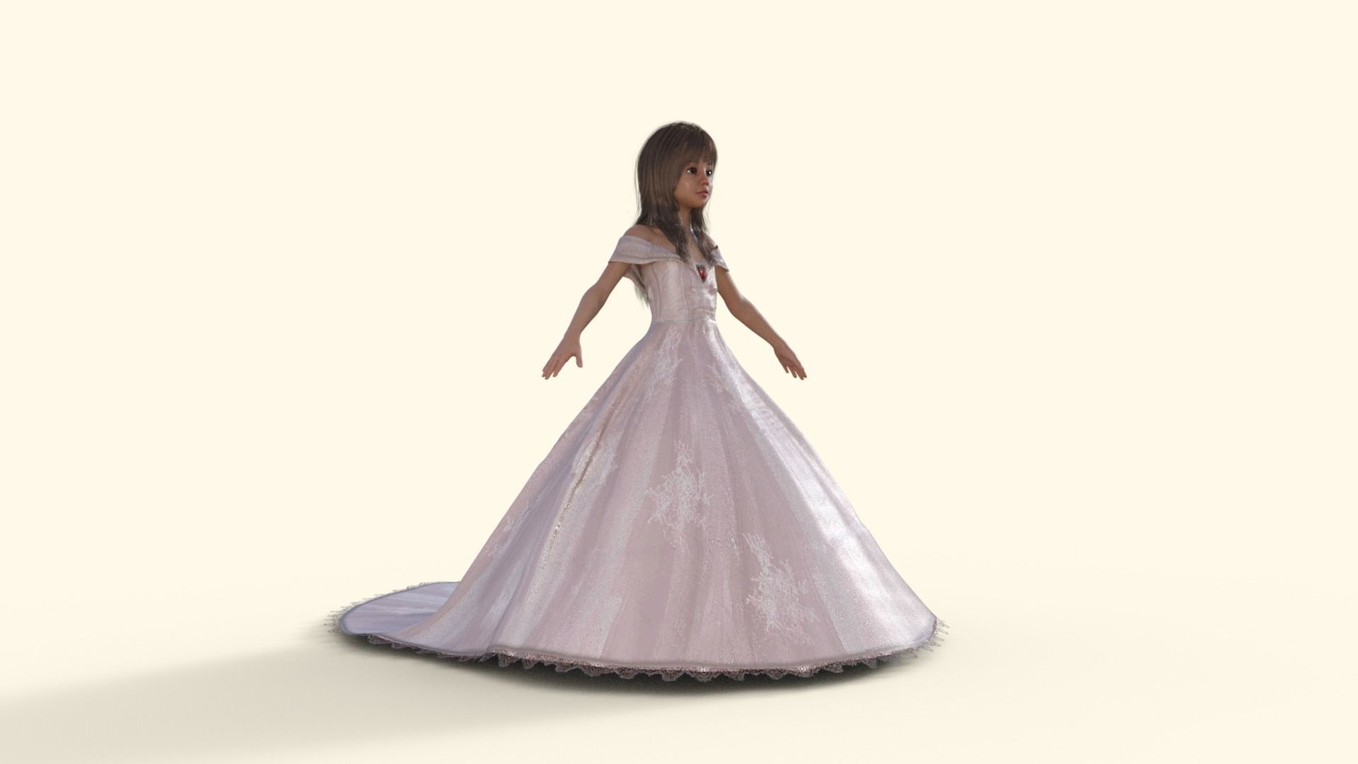 3D Princess Girl Rigged 3D model_28