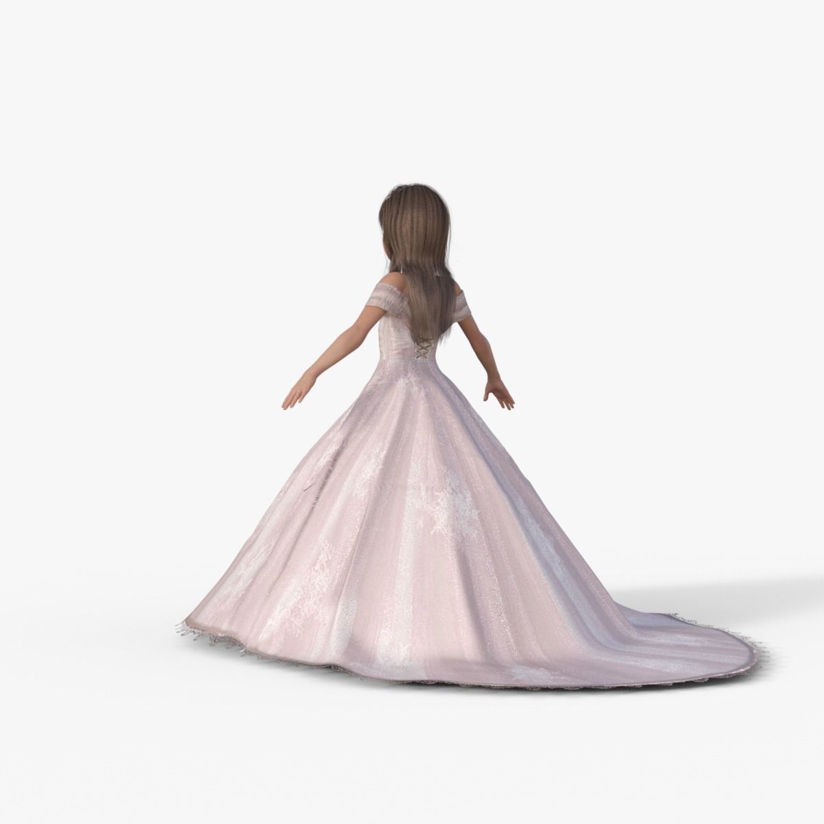 3D Princess Girl Rigged 3D model_11