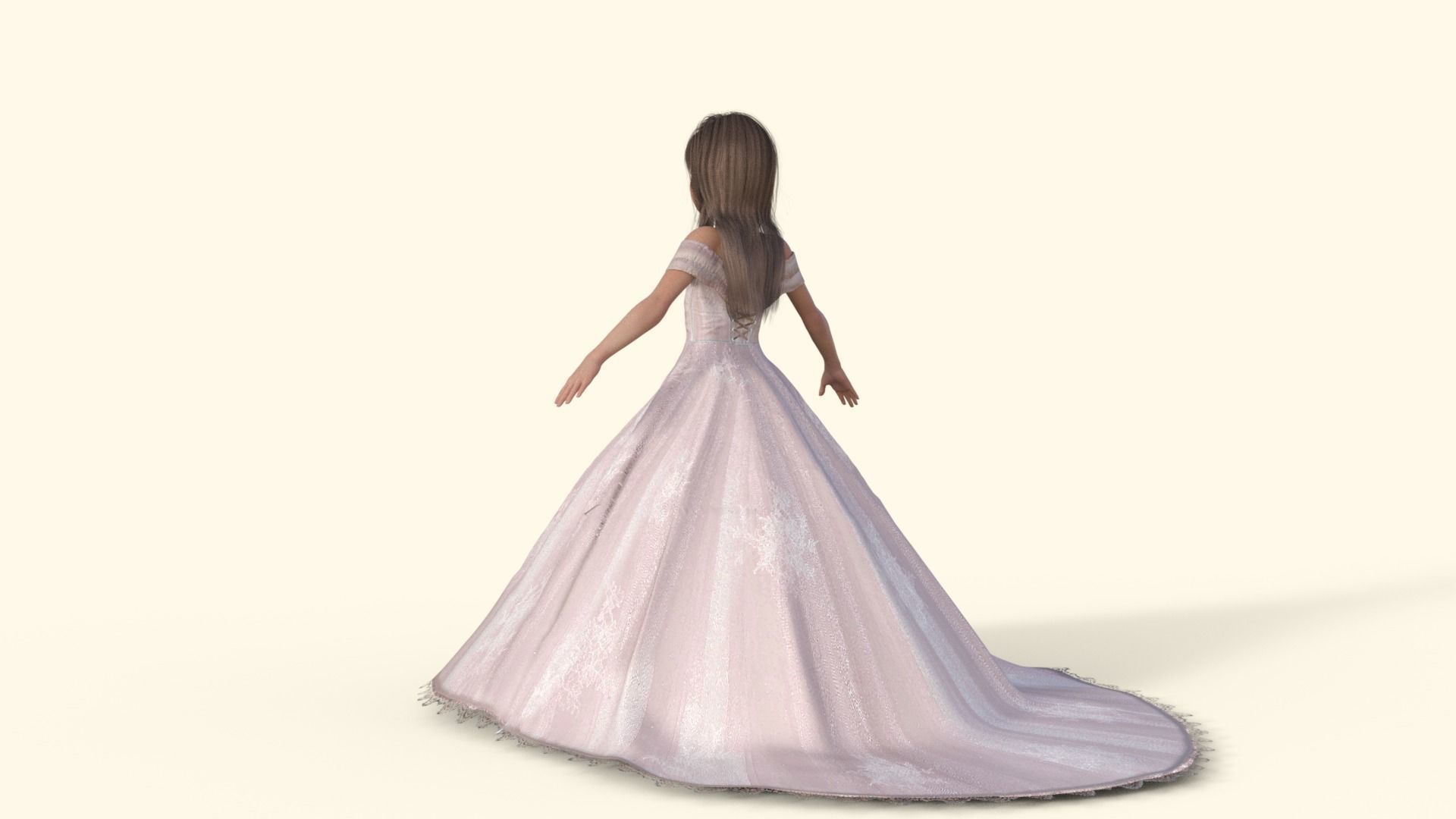 3D Princess Girl Rigged 3D model_34