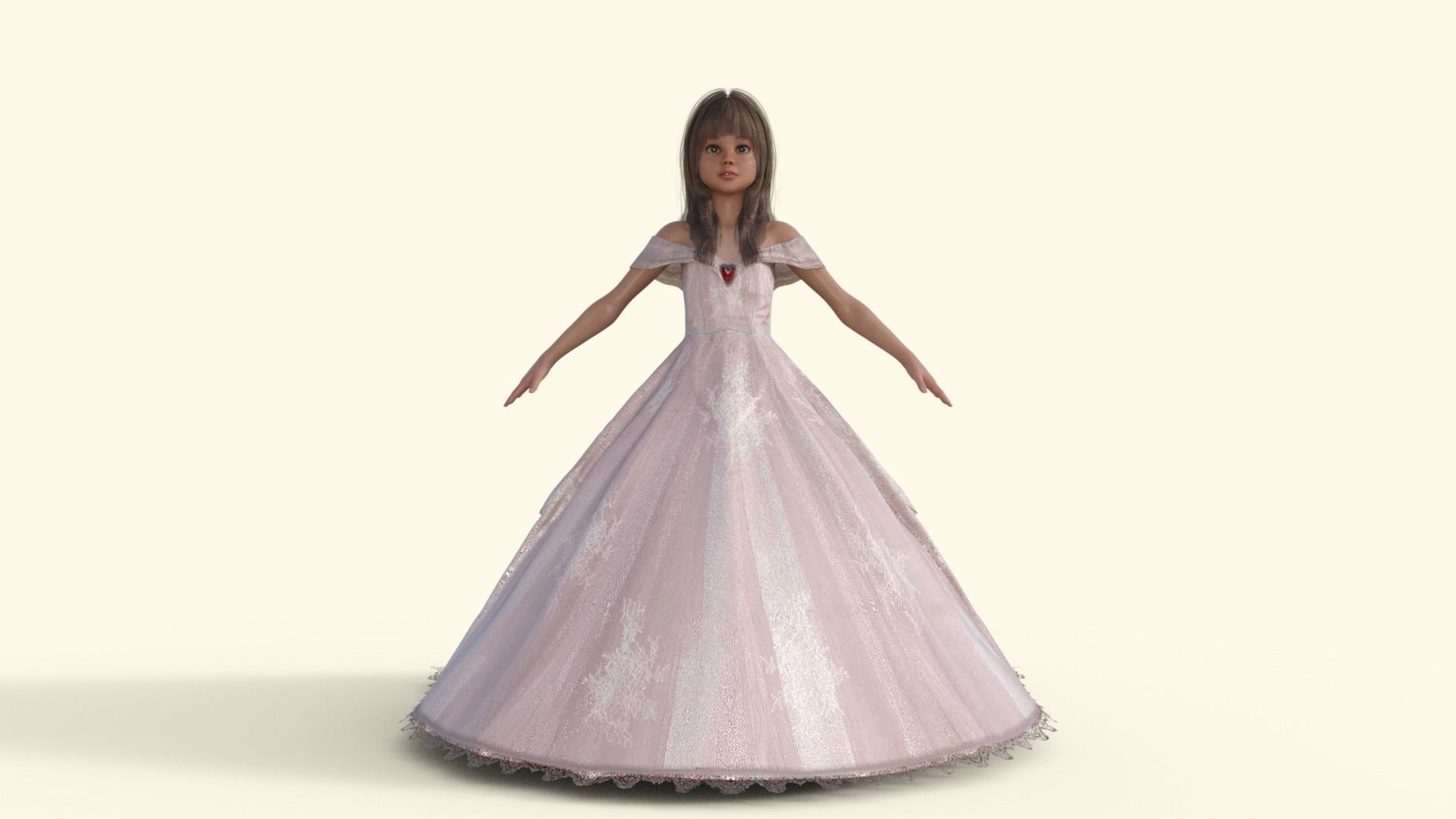 3D Princess Girl Rigged 3D model_32