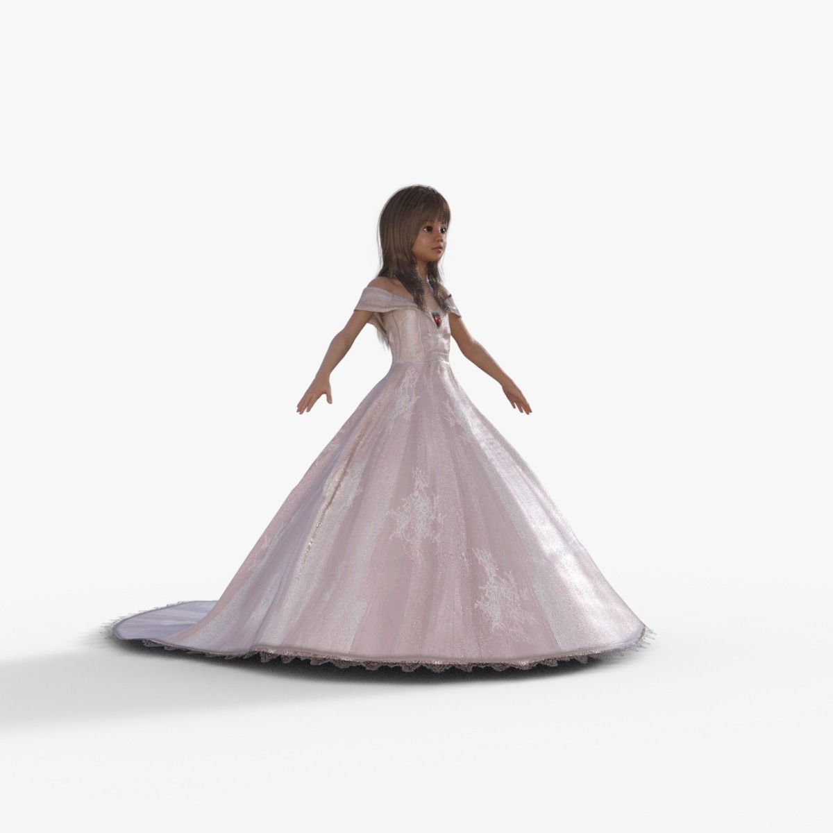3D Princess Girl Rigged 3D model_7