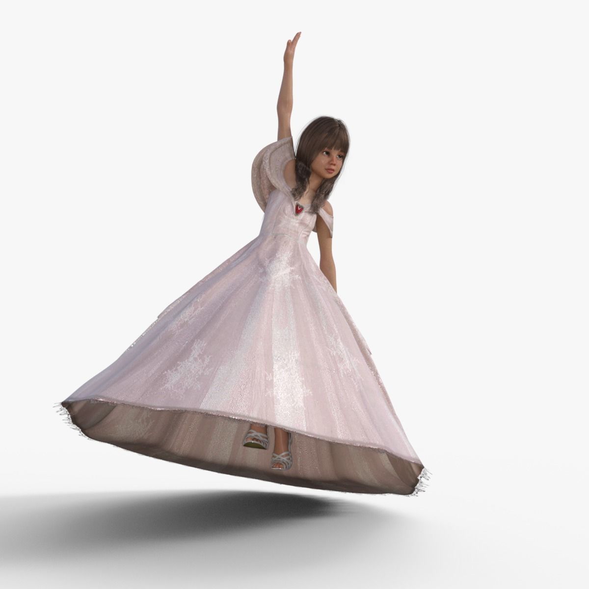 3D Princess Girl Rigged 3D model_21