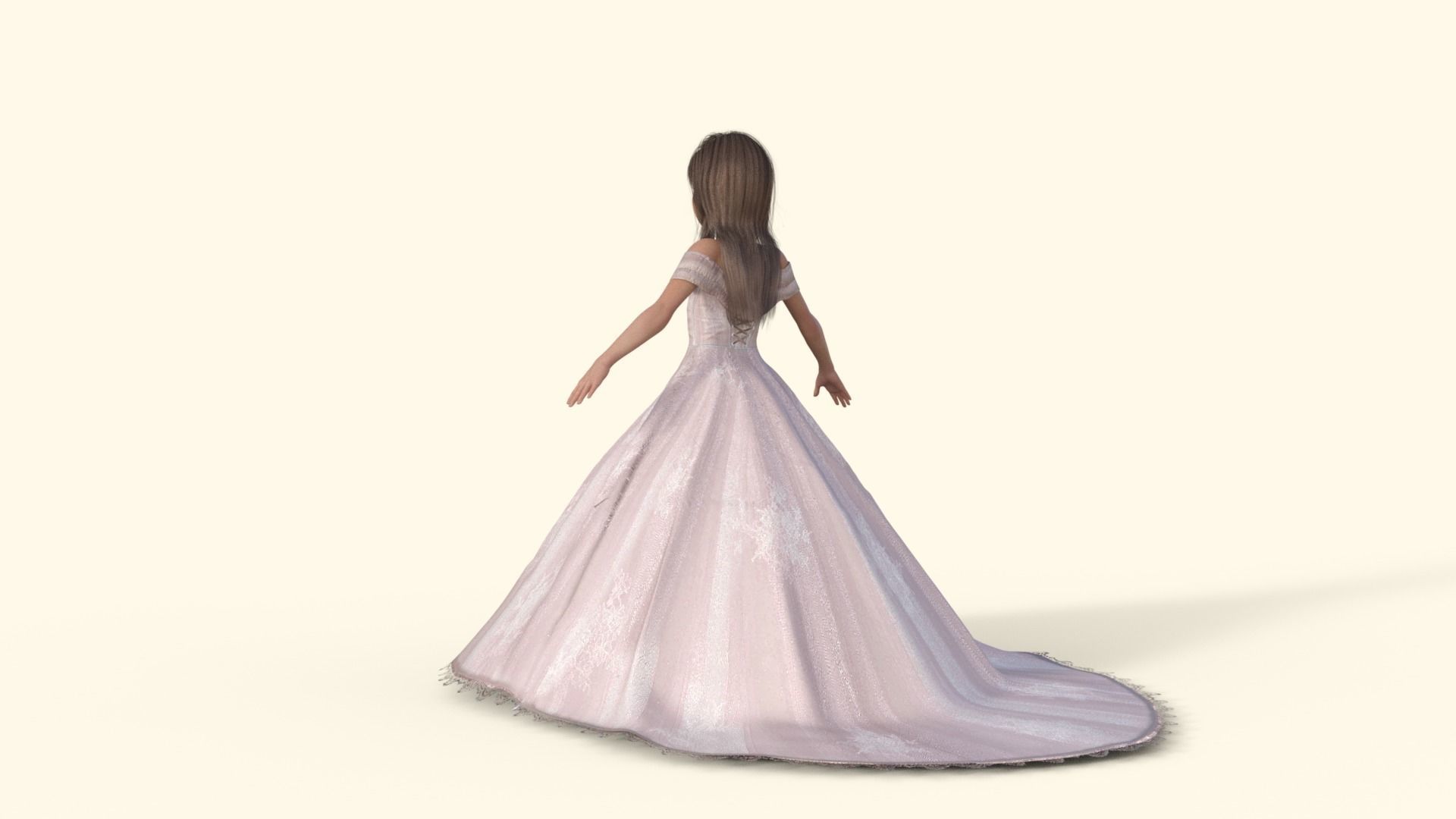 3D Princess Girl Rigged 3D model_25