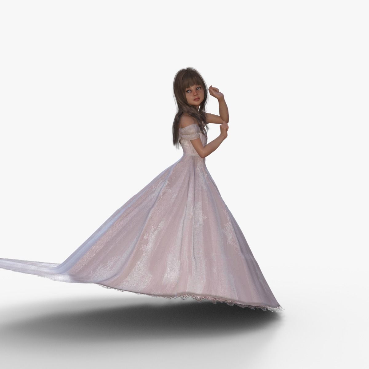3D Princess Girl Rigged 3D model_18