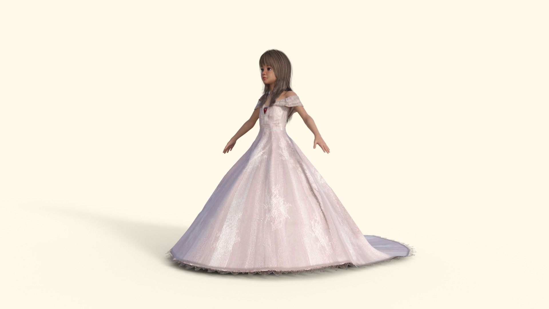 3D Princess Girl Rigged 3D model_24