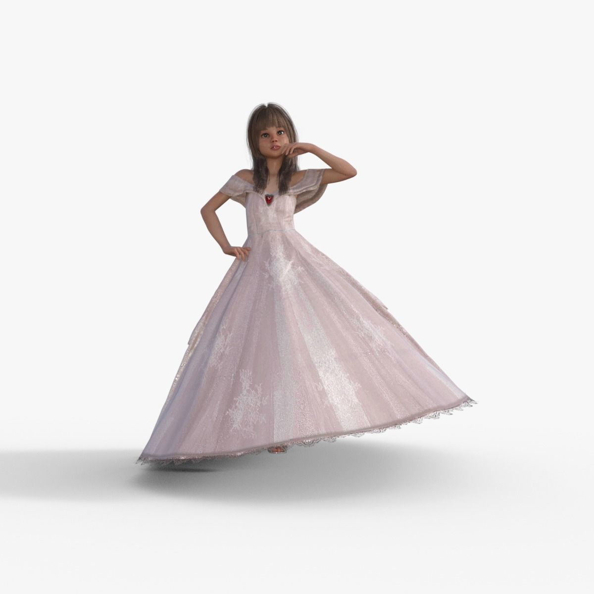 3D Princess Girl Rigged 3D model_22