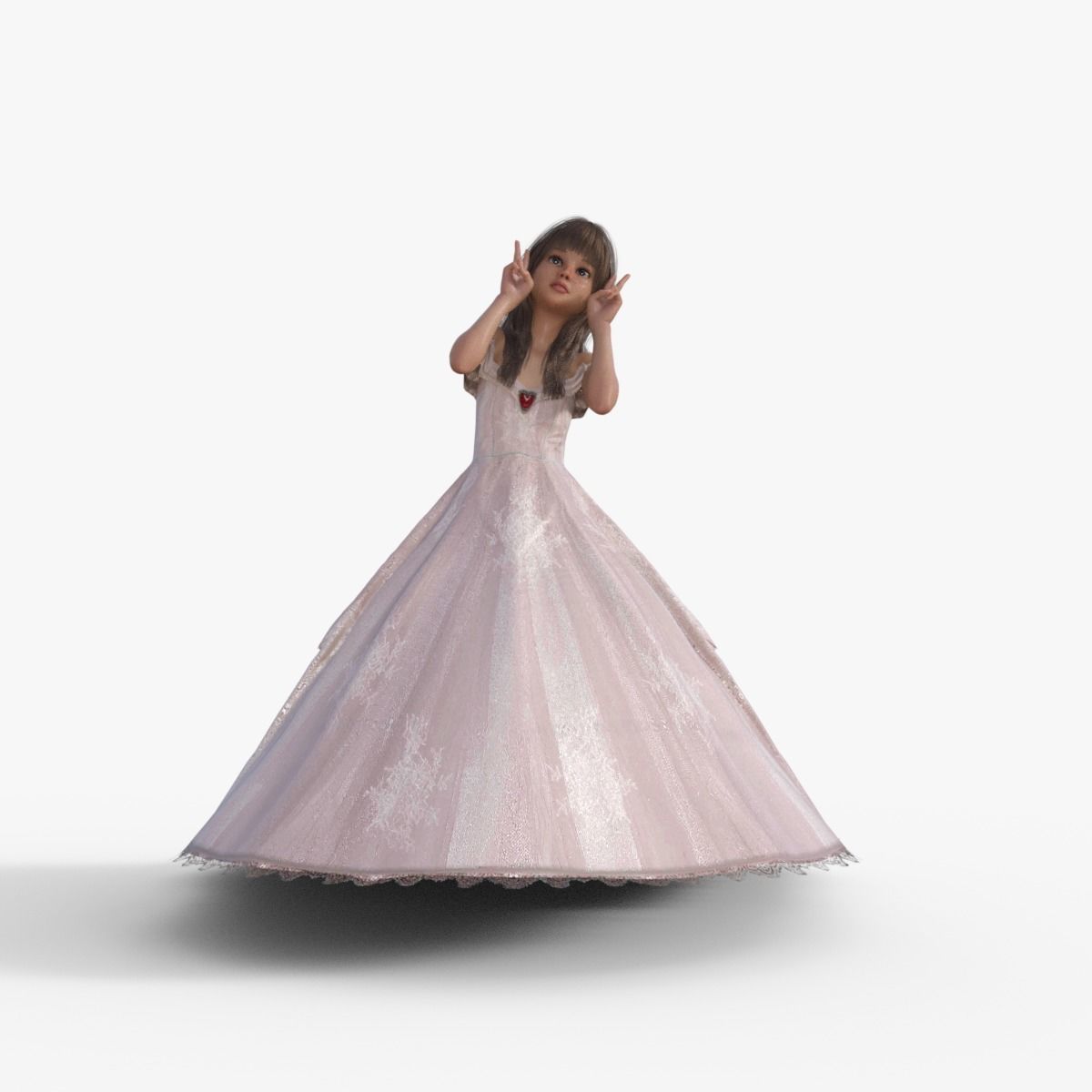 3D Princess Girl Rigged 3D model_17