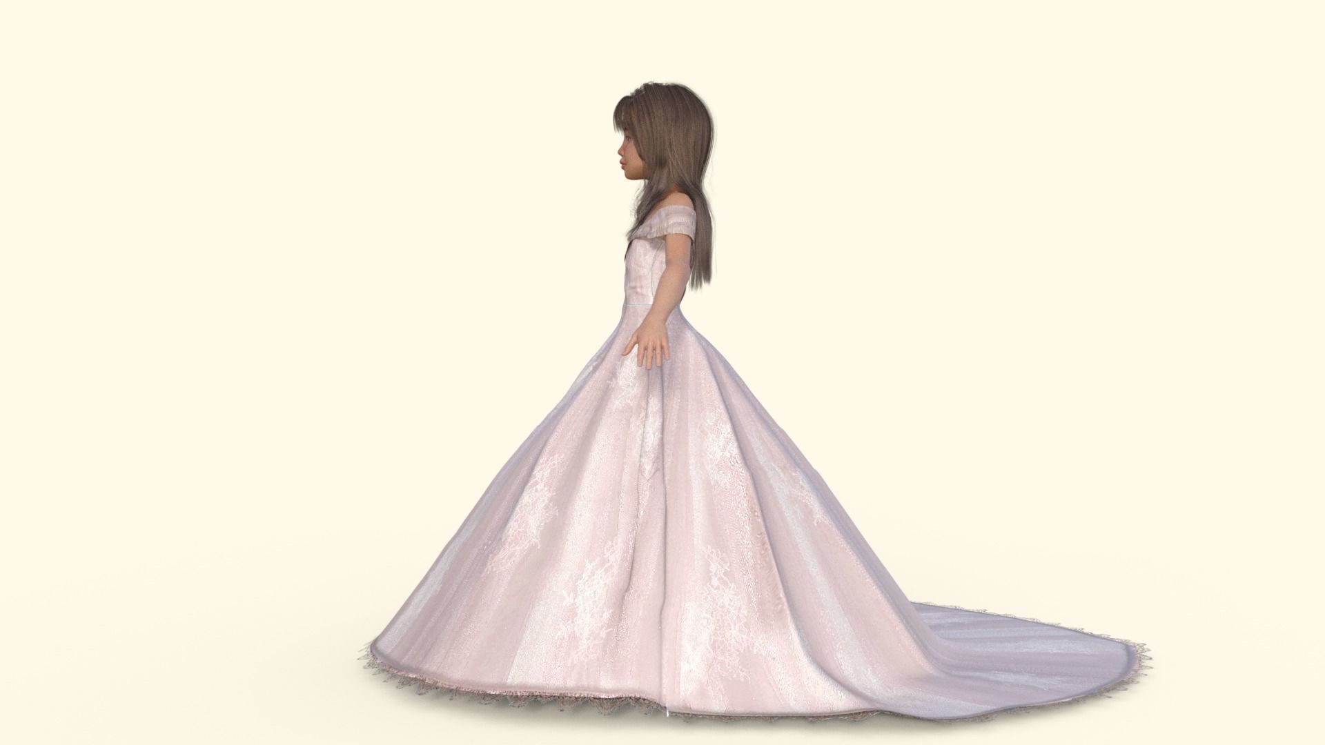 3D Princess Girl Rigged 3D model_26