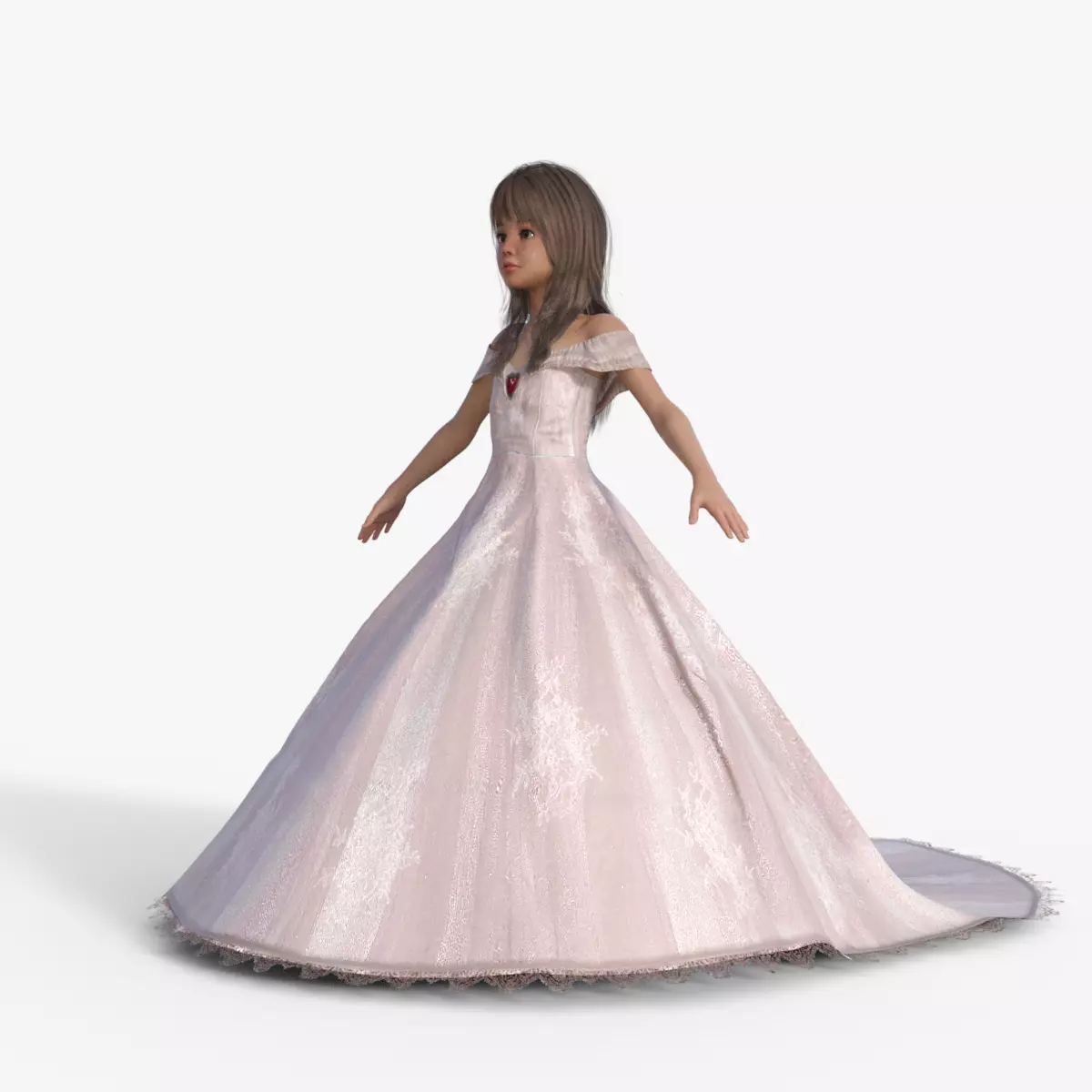 3D Princess Girl Rigged 3D model_0