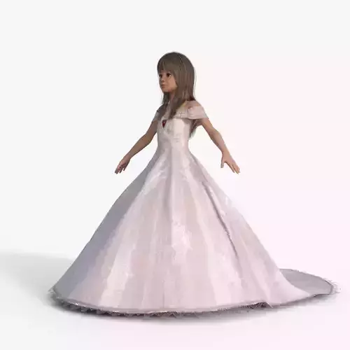 3D Princess Girl Rigged 3D model