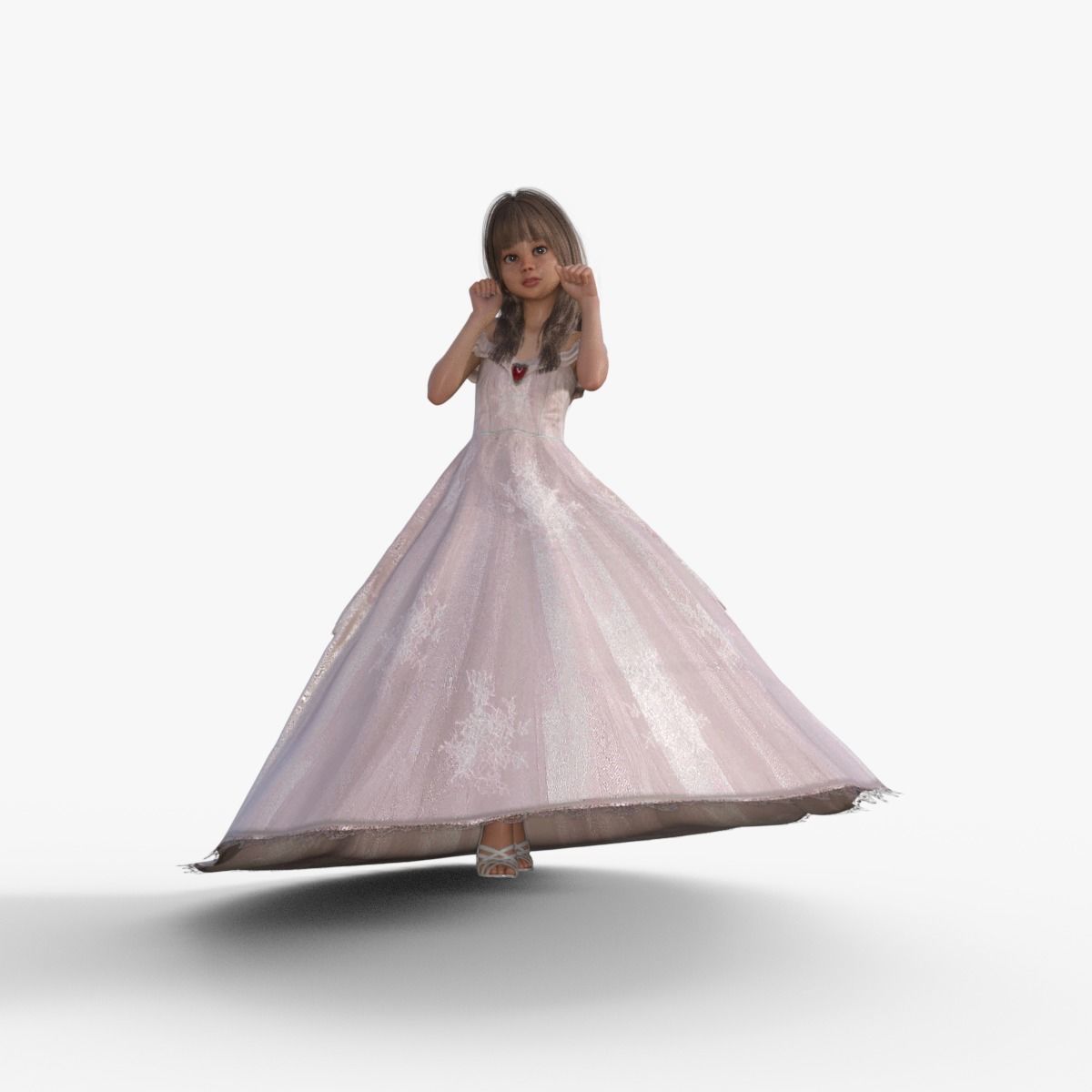 3D Princess Girl Rigged 3D model_19