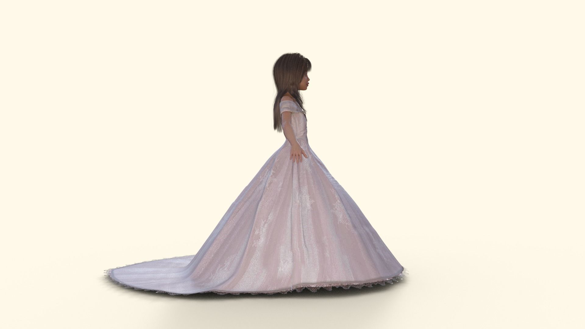3D Princess Girl Rigged 3D model_27