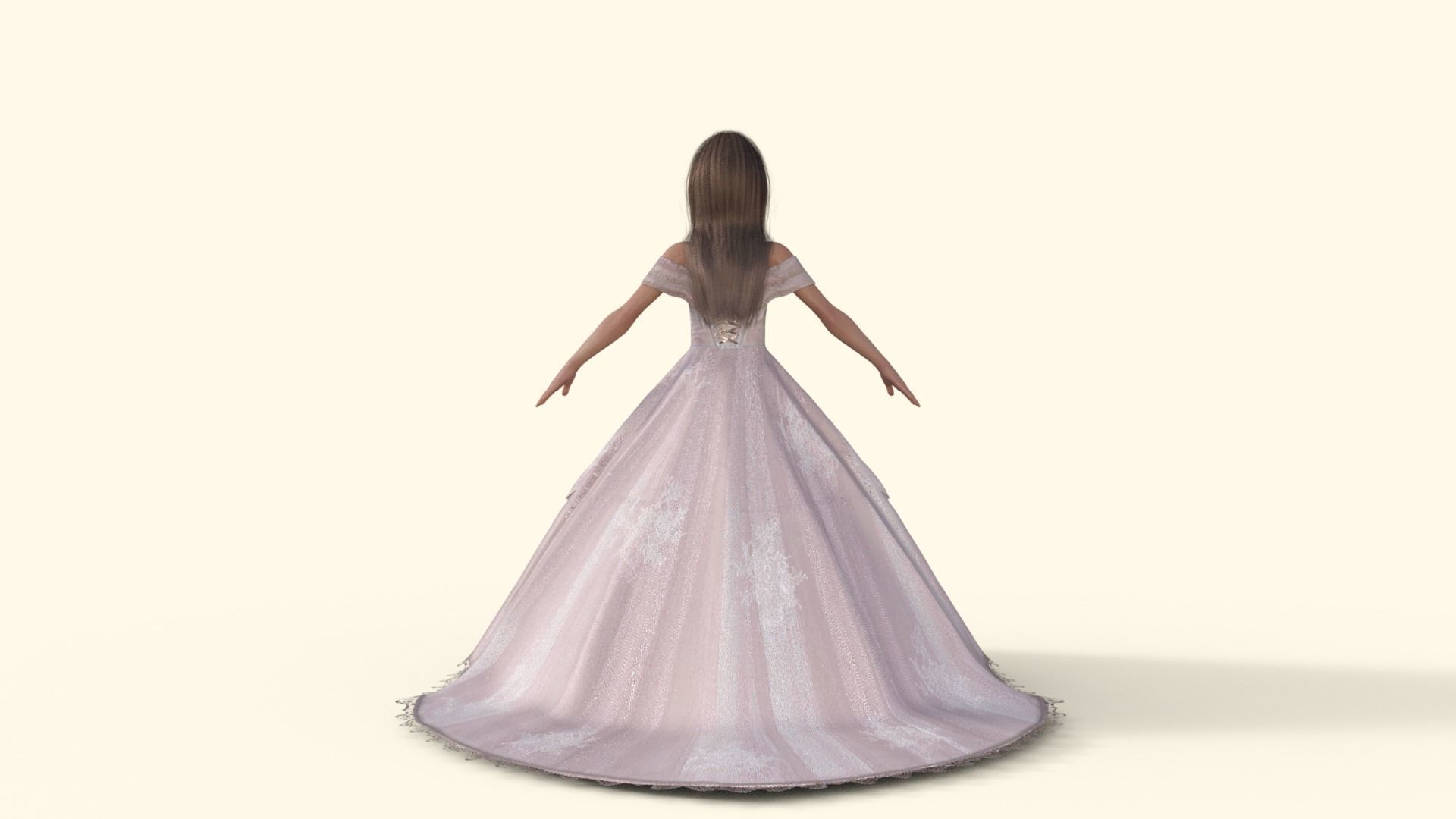 3D Princess Girl Rigged 3D model_33