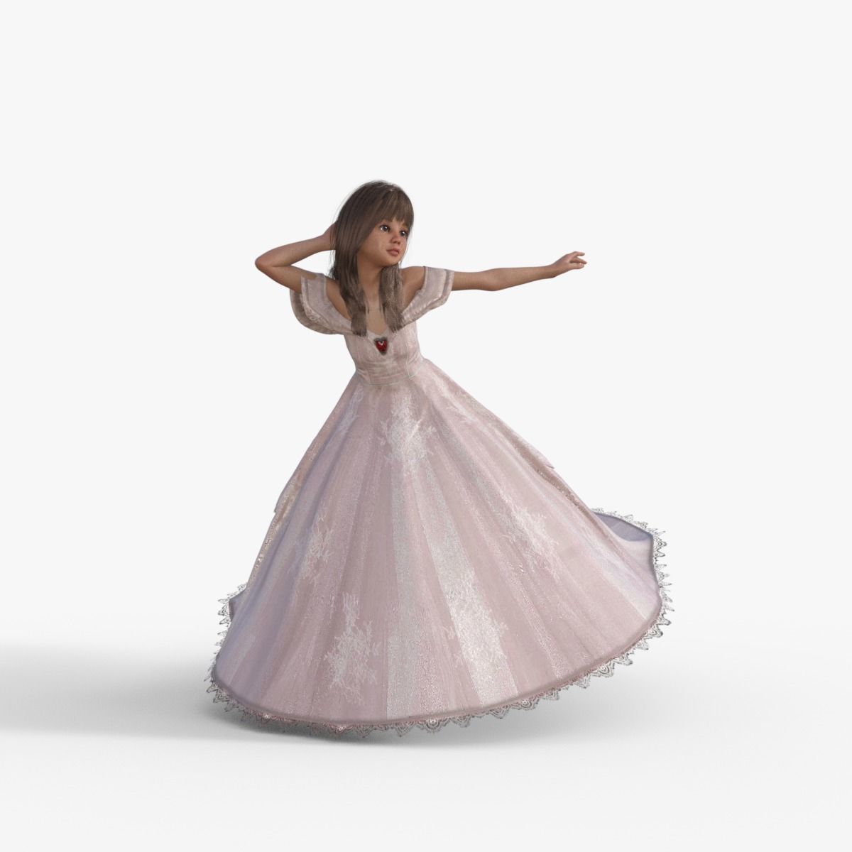 3D Princess Girl Rigged 3D model_12