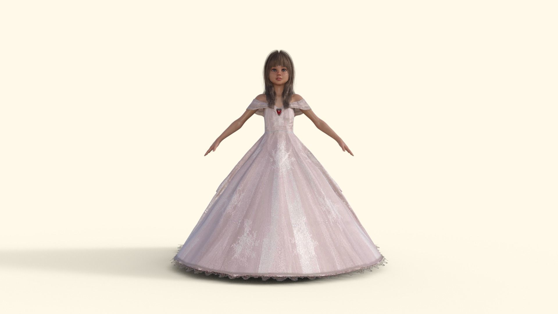 3D Princess Girl Rigged 3D model_30