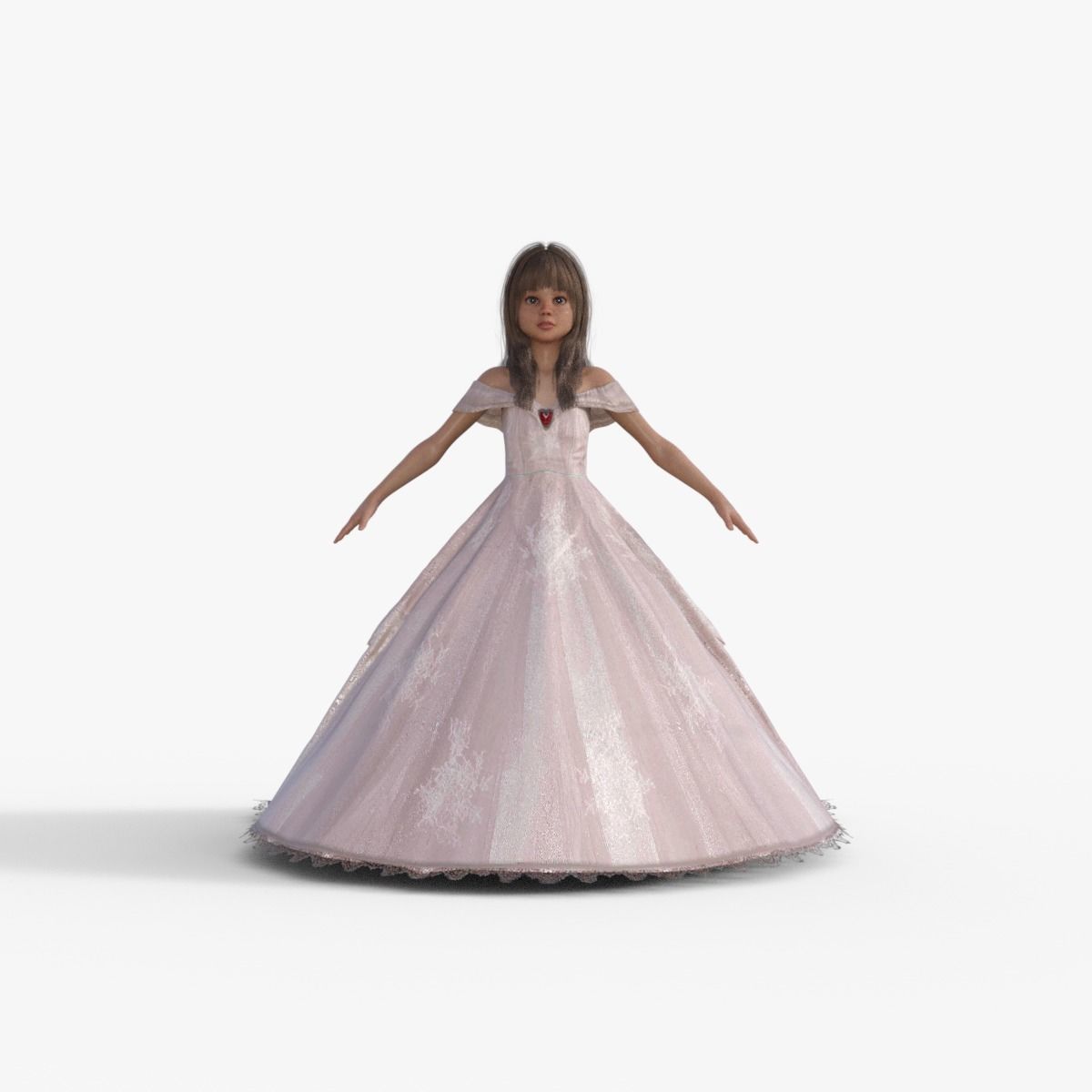 3D Princess Girl Rigged 3D model_8