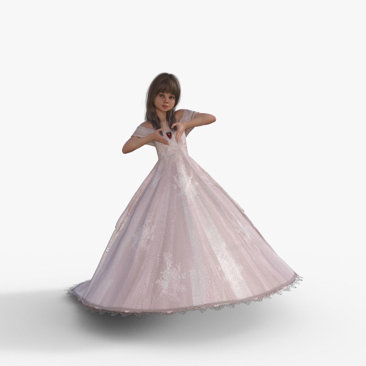 3D Princess Girl Rigged 3D model_20