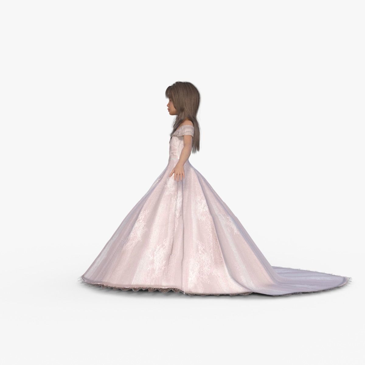 3D Princess Girl Rigged 3D model_10