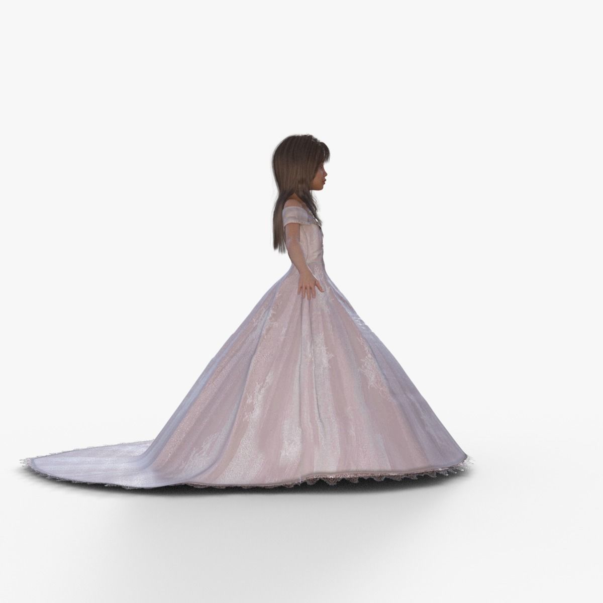3D Princess Girl Rigged 3D model_6