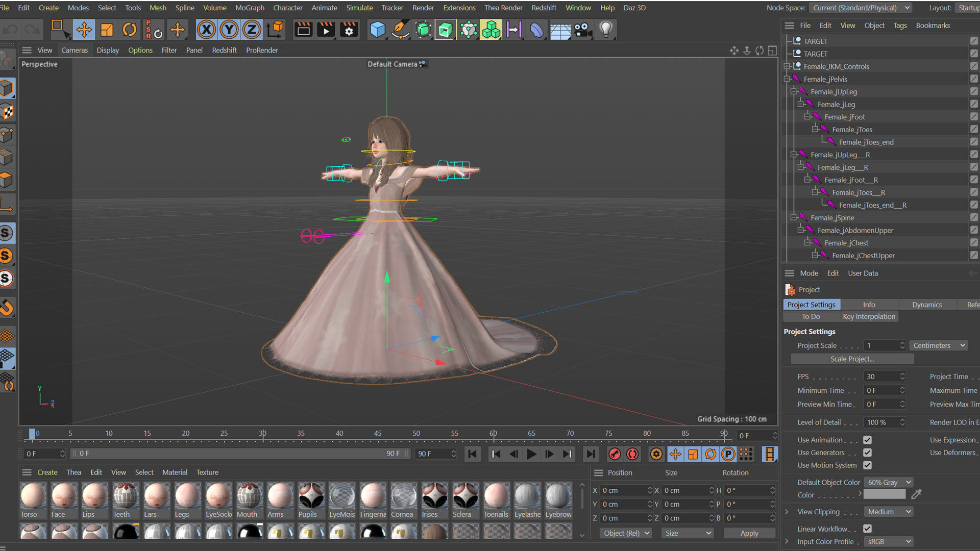 3D Princess Girl Rigged 3D model_36