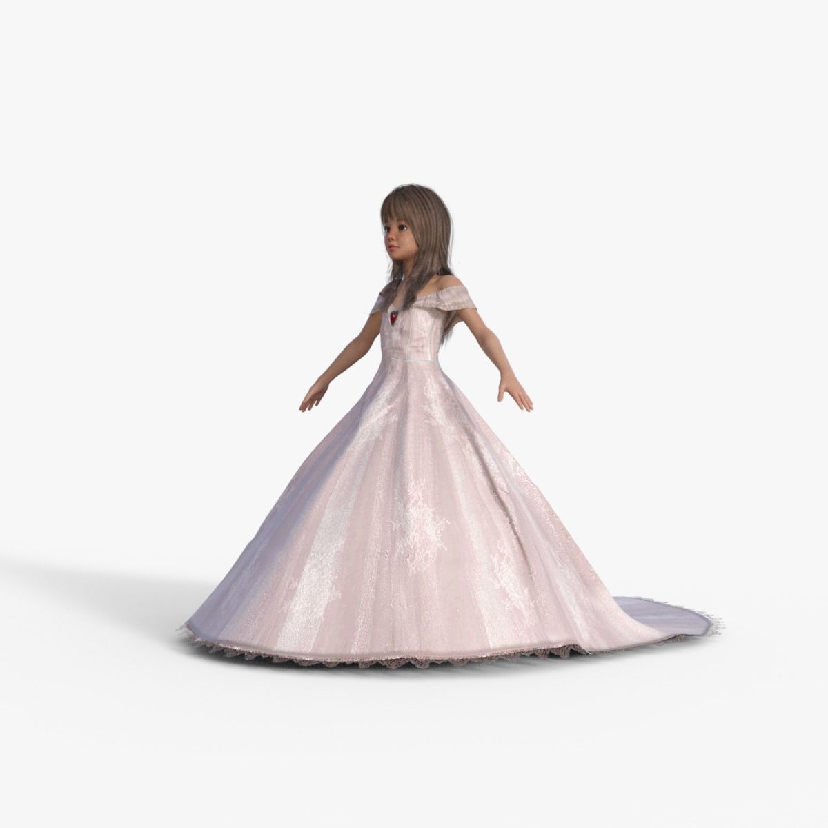 3D Princess Girl Rigged 3D model_9