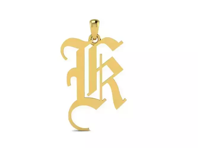 Olde English Pendant Letter K 3D print model