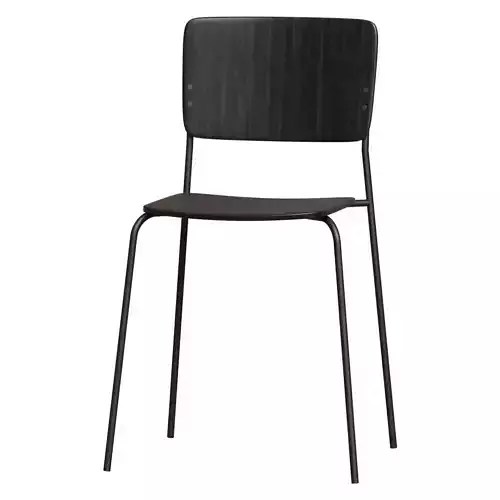 Mono Metal Base Dining Chair - Black Stained Oak