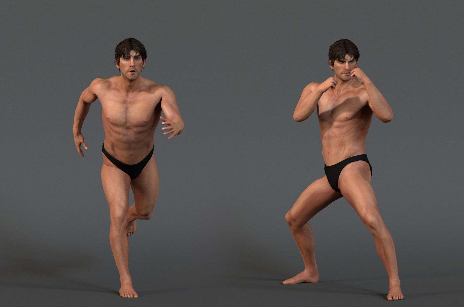 Male Female Base Model Rig Low-poly 3D model_7