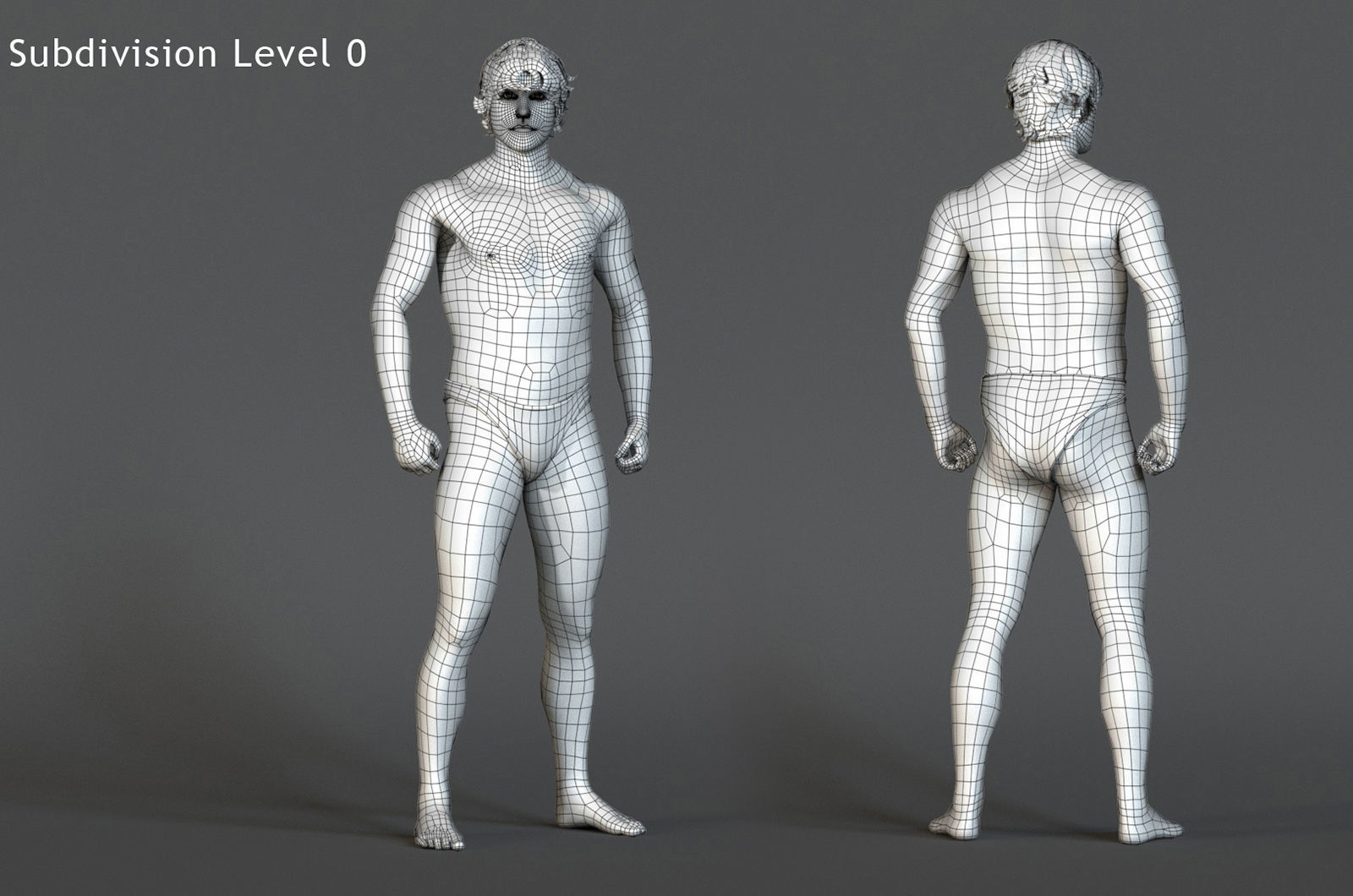 Male Female Base Model Rig Low-poly 3D model_25