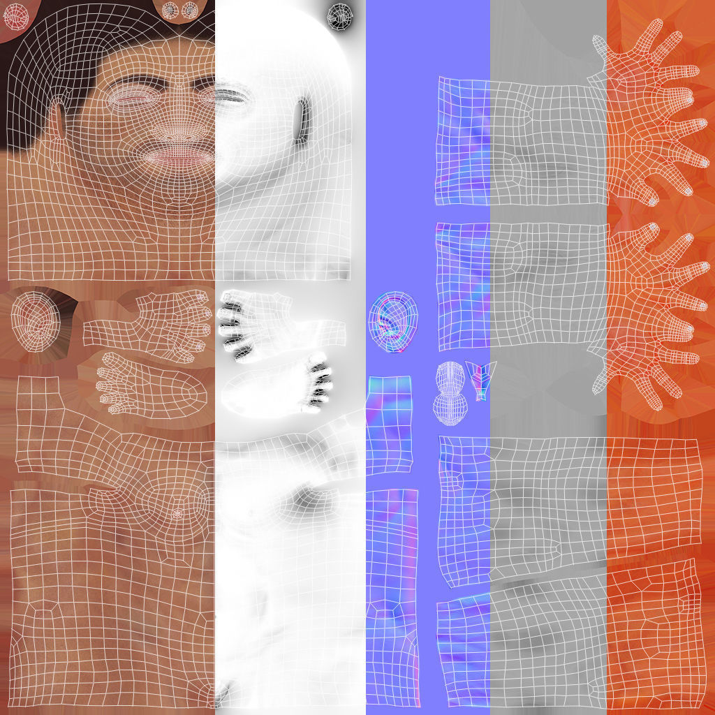 Male Female Base Model Rig Low-poly 3D model_26