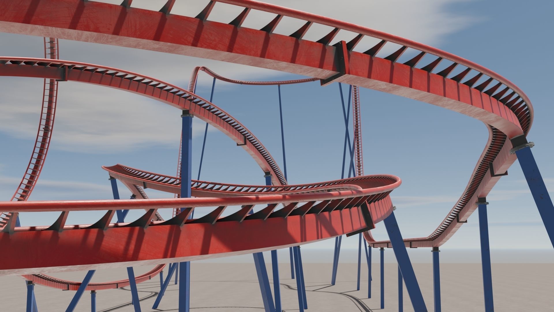 Rollercoaster 3D model Low-poly 3D model_18
