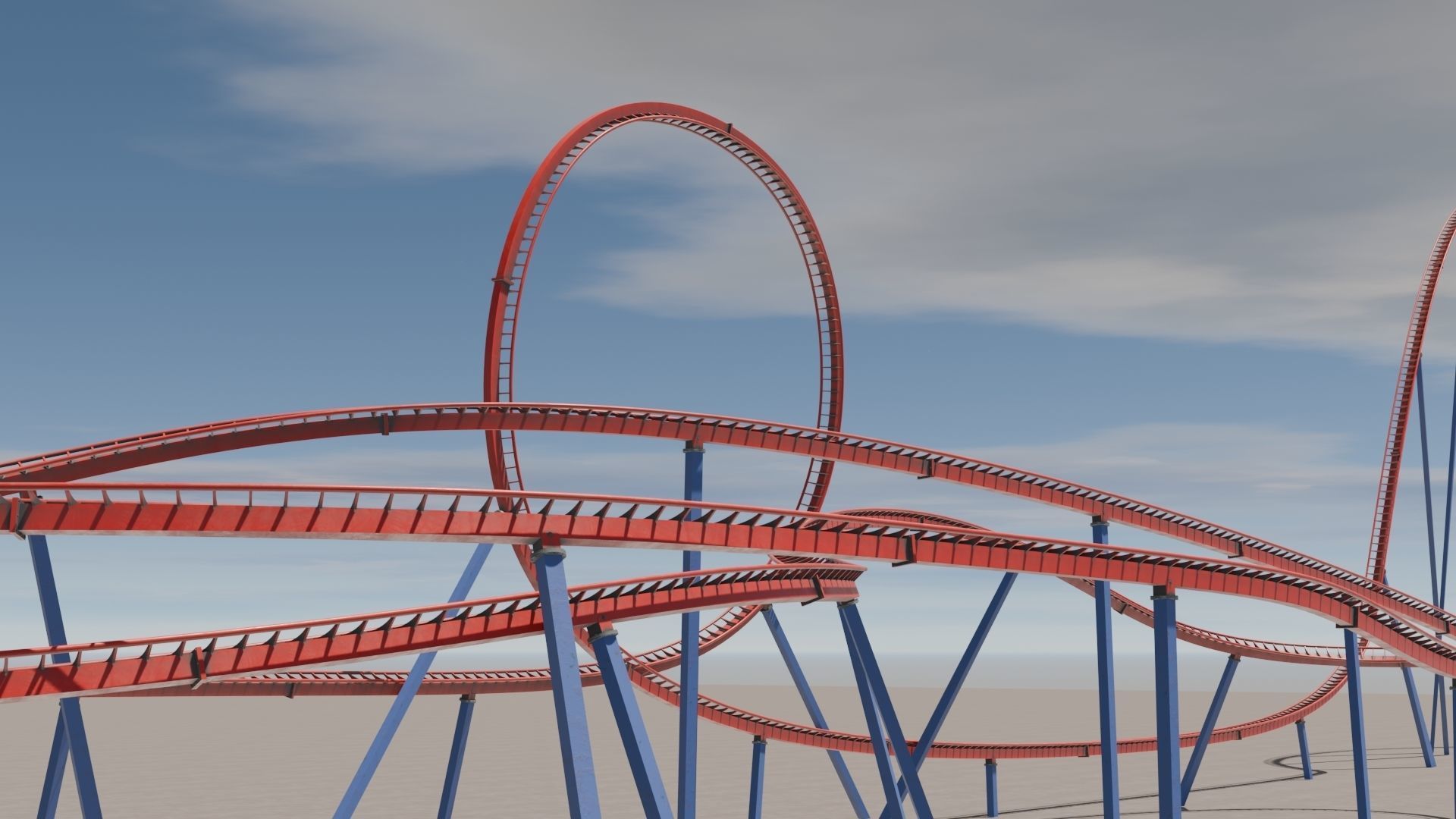 Rollercoaster 3D model Low-poly 3D model_24