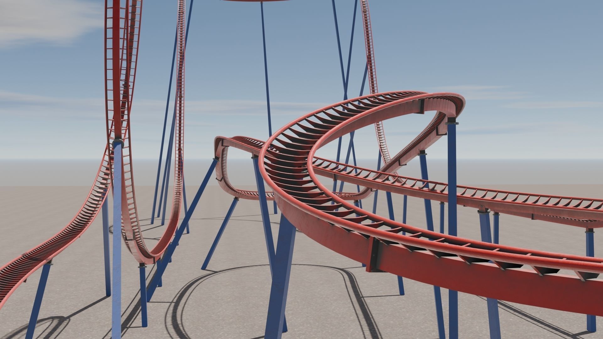 Rollercoaster 3D model Low-poly 3D model_8