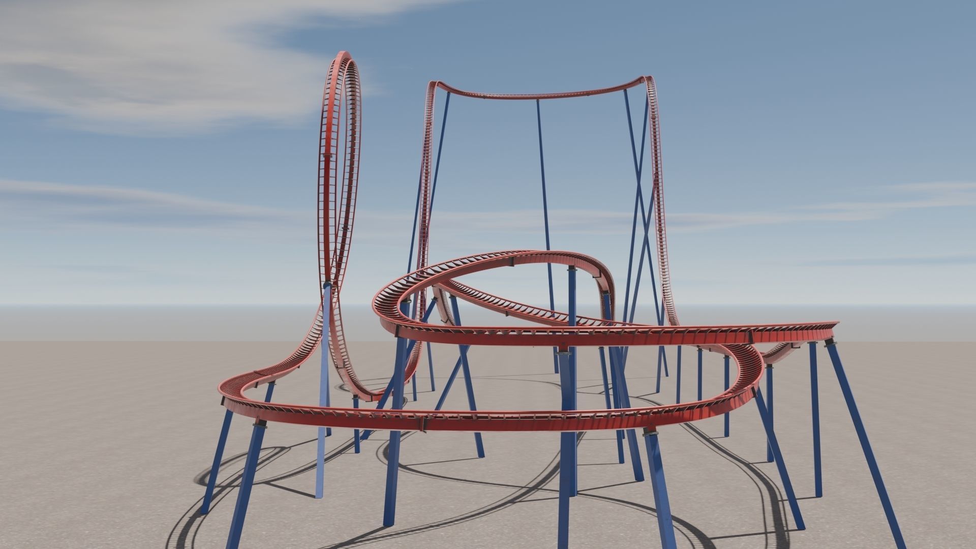 Rollercoaster 3D model Low-poly 3D model_10