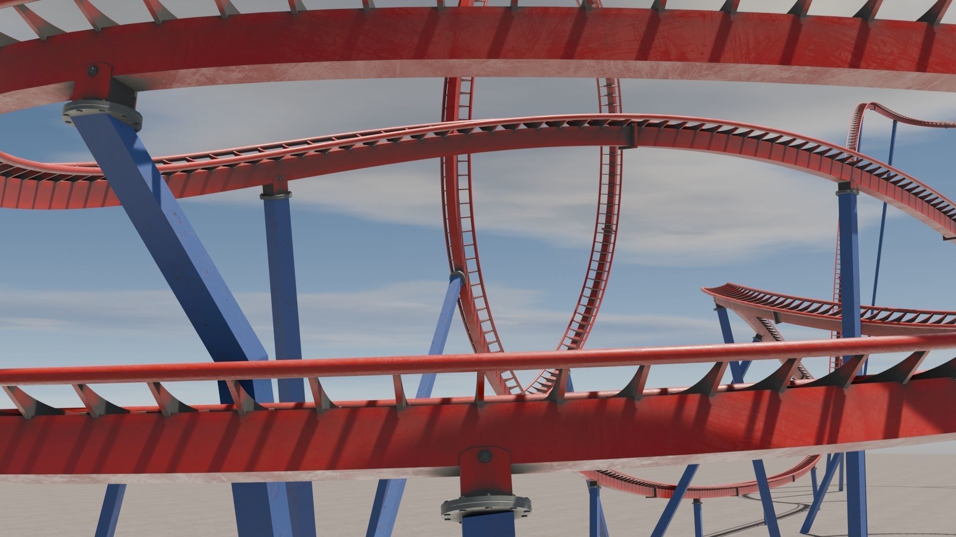 Rollercoaster 3D model Low-poly 3D model_19