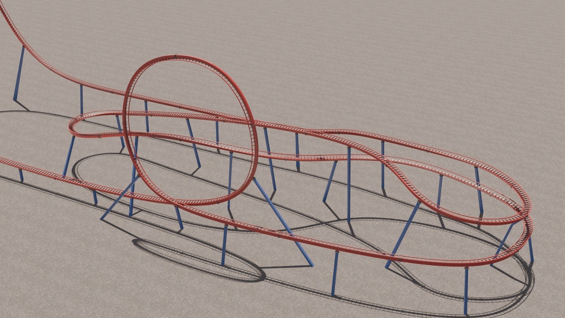 Rollercoaster 3D model Low-poly 3D model_6